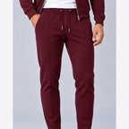 Men's Waffle Knit Tracksuit – Slim Fit Zip Jacket & Joggers