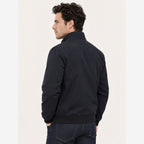 Men's Navy Harrington Jacket – Check Lining Regular Fit