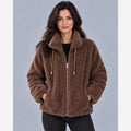 Women's Teddy Fleece Jacket – Plush Full Zip Stand Collar