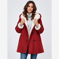 Women's Hooded Duffle Coat – Toggle Fastening Fleece Lined