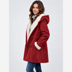 Women's Hooded Duffle Coat – Toggle Fastening Fleece Lined