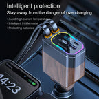 120W 4-in-1 Retractable Car Charger – Fast Charging USB-C & USB