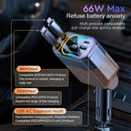 120W 4-in-1 Retractable Car Charger – Fast Charging USB-C & USB