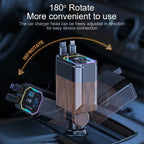 120W 4-in-1 Retractable Car Charger – Fast Charging USB-C & USB
