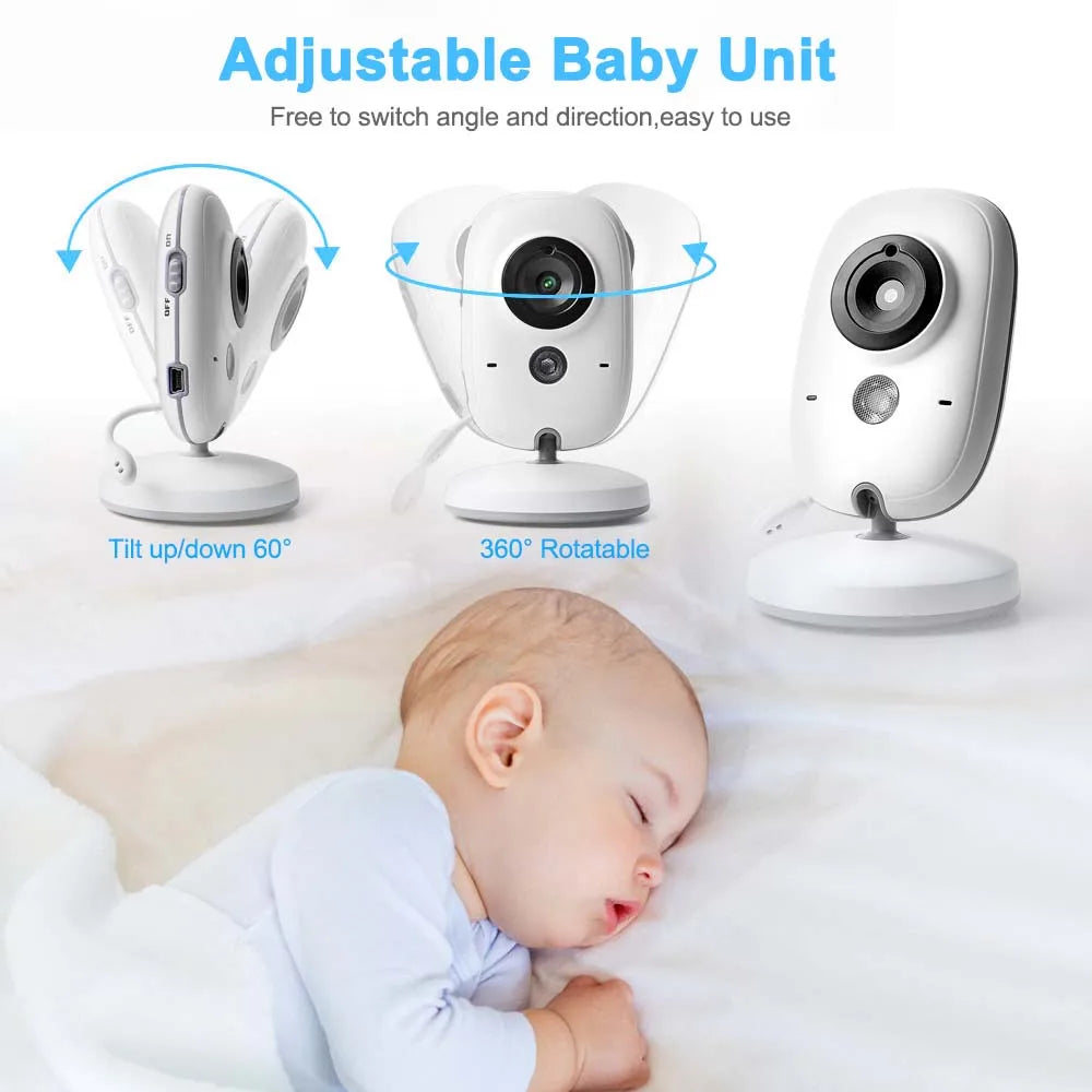 3.5-Inch Video Baby Monitor – Night Vision Two-Way Audio & Temperature Sensor