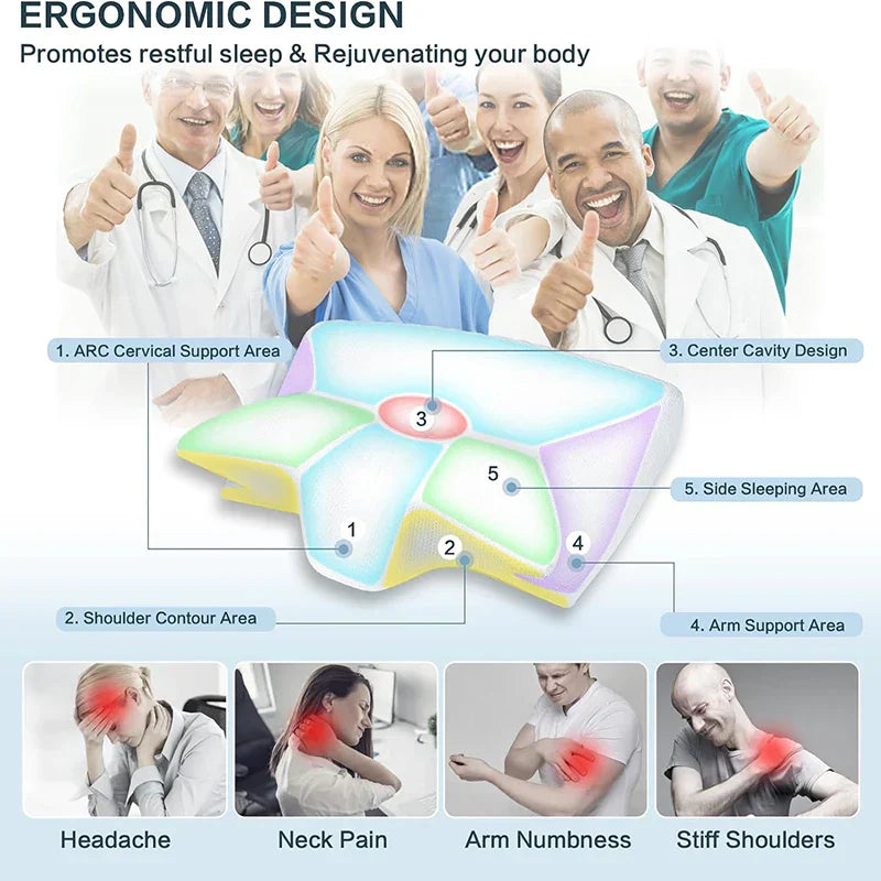 2-in-1 Memory Foam Cervical Pillow – Ergonomic Neck Support