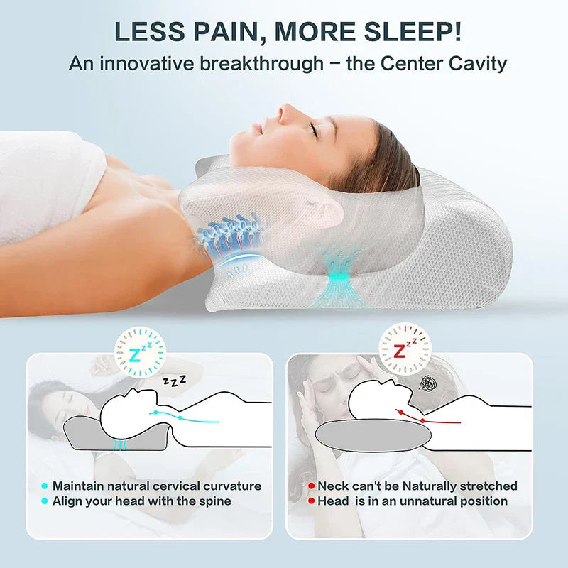 2-in-1 Memory Foam Cervical Pillow – Ergonomic Neck Support