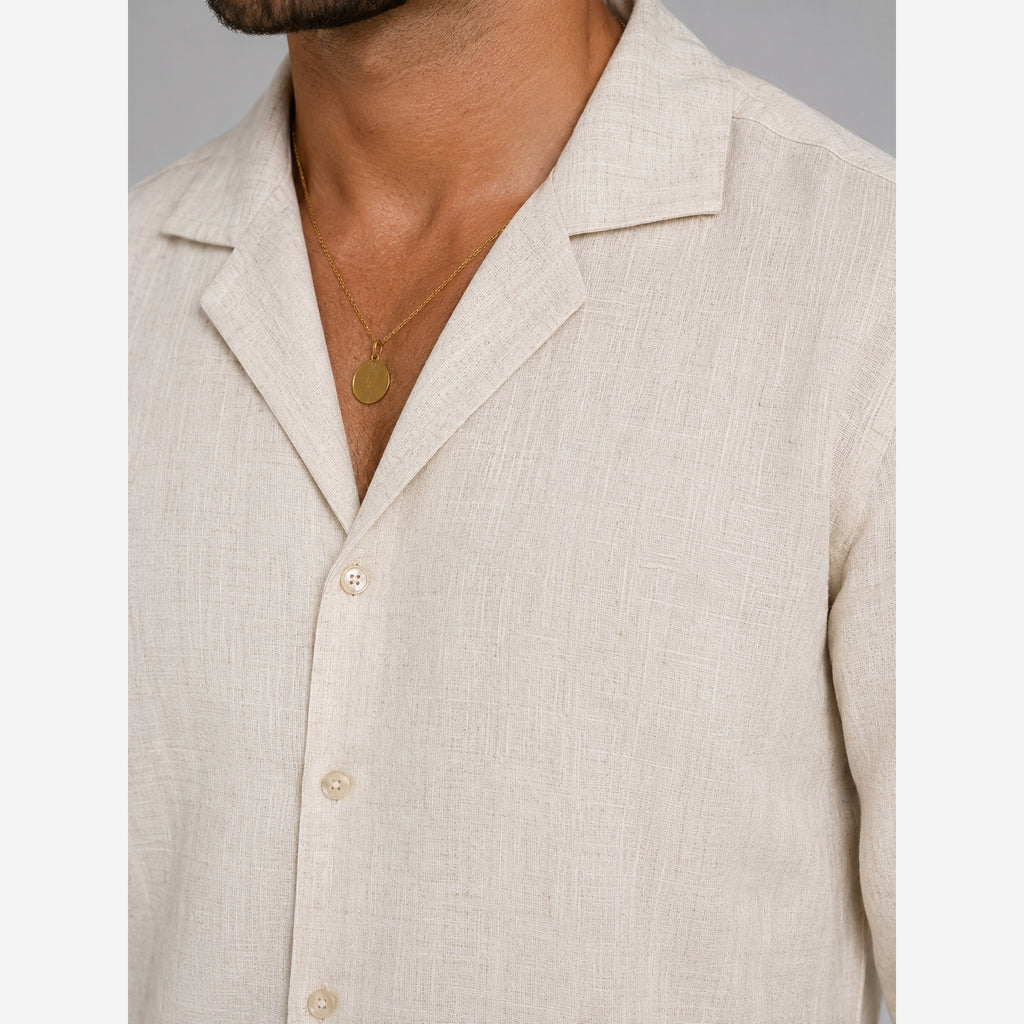 Men's Linen Co-Ord Set – Long Sleeve Shirt & Straight Leg Trousers