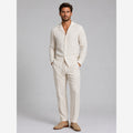 Men's Linen Co-Ord Set – Long Sleeve Shirt & Straight Leg Trousers