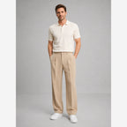 Men's Tailored Trousers – Relaxed Fit Straight Leg Pleated Front
