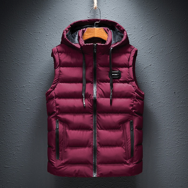 Men's Hooded Puffer Gilet – Padded Sleeveless Full Zip