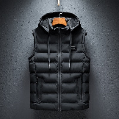 Men's Hooded Puffer Gilet – Padded Sleeveless Full Zip