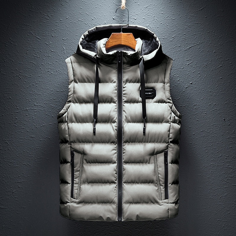 Men's Hooded Puffer Gilet – Padded Sleeveless Full Zip