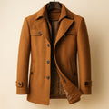 Men's Wool Blend Overcoat – Tailored Fit Layered Zip Front
