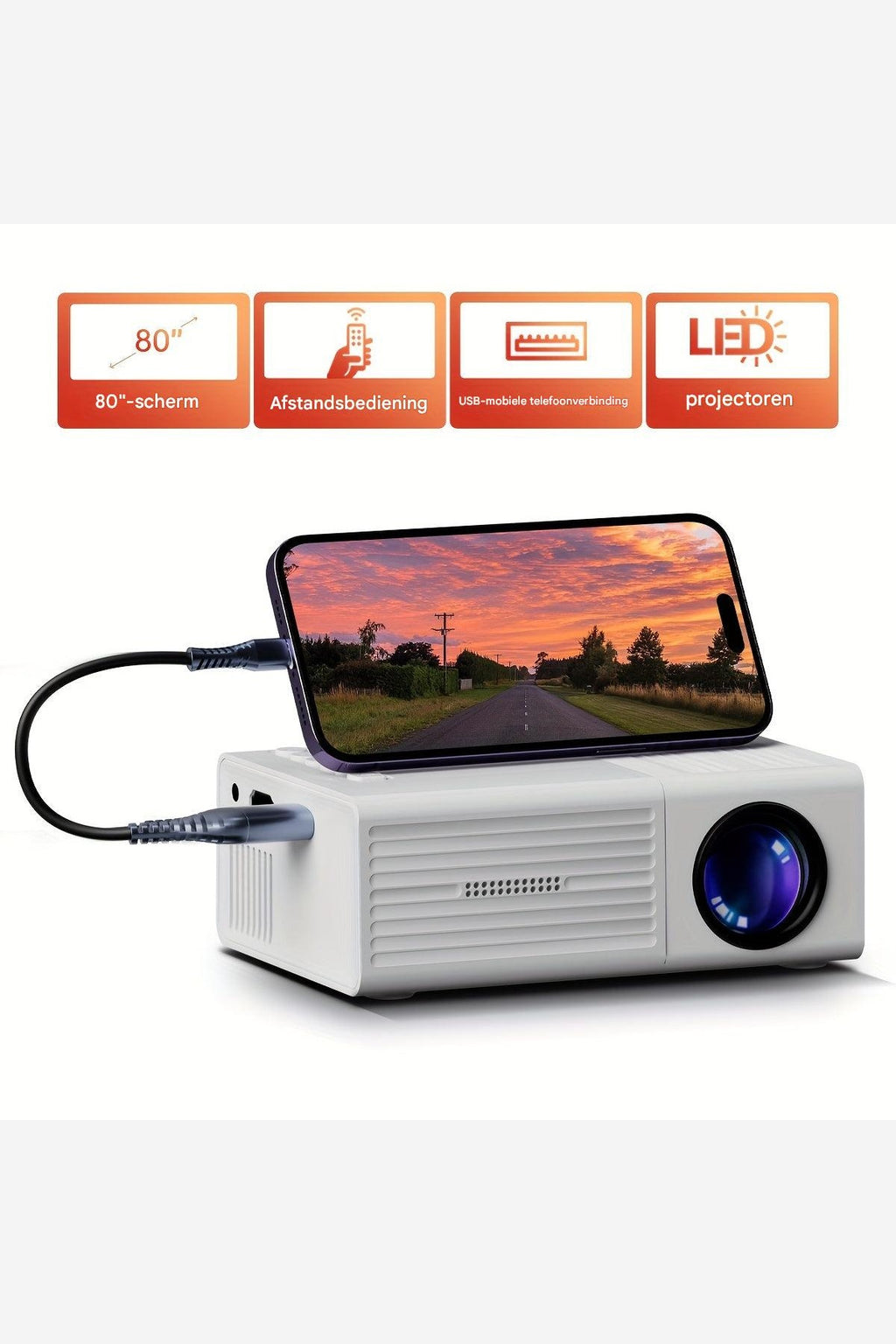 Mini LED Projector – Portable Home Cinema Video Projector