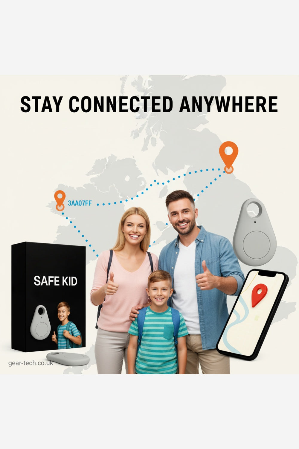 Kids GPS Tracker – Real-Time Location Tracking Keyring