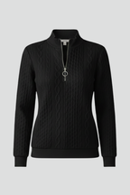 Women's Cable Knit Jumper – Quarter Zip Neck Long Sleeve