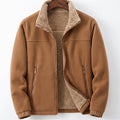 Men's Sherpa Lined Fleece Jacket – Stand Collar Full Zip