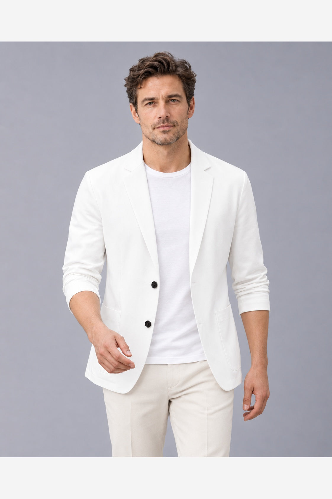 Men's Lightweight Blazer – Two Button Relaxed Fit Notch Lapel