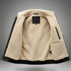 Men's Vintage Denim Bomber Jacket – Sherpa Lined Zip Up