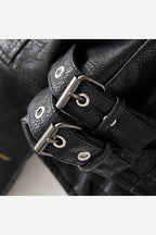 Women's Floral Embroidered Biker Jacket – Studded Zip Up