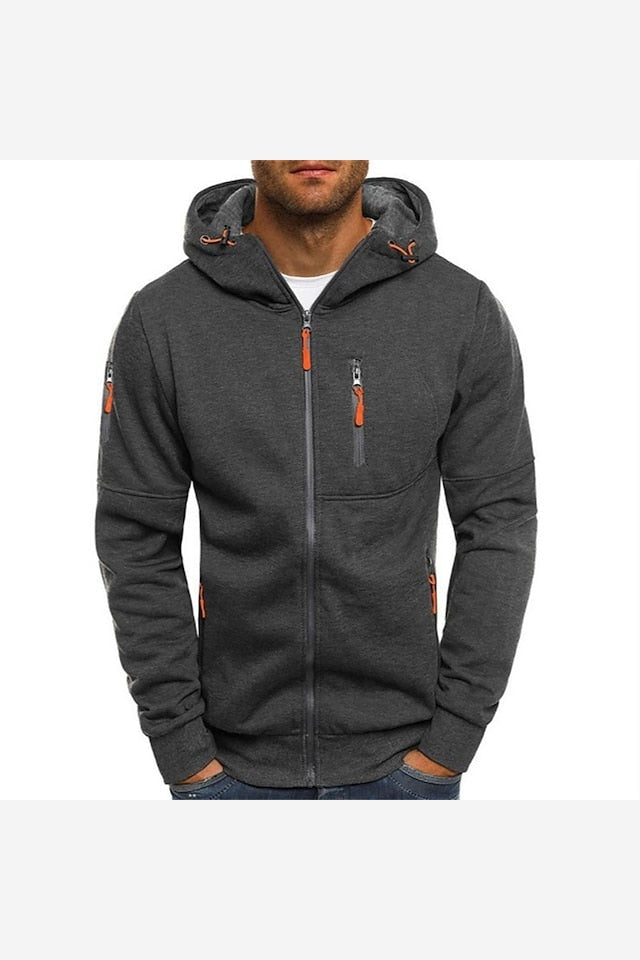 Men's Full Zip Hoodie – Relaxed Fit Hooded Sweatshirt