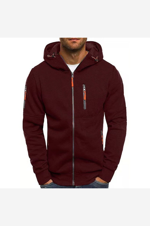 Men's Full Zip Hoodie – Relaxed Fit Hooded Sweatshirt