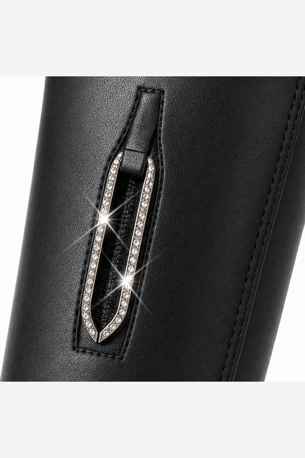 Women's Black Over the Knee Boots – Stretch Pull On Block Heel