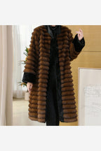 Women's Long Faux Fur Coat – Mink Style Plush Winter Coat