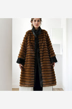 Women's Long Faux Fur Coat – Mink Style Plush Winter Coat