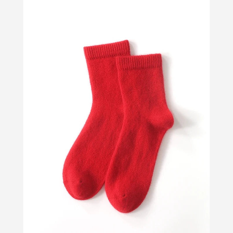 Thick Cashmere Socks – Soft Knit Mid-Calf