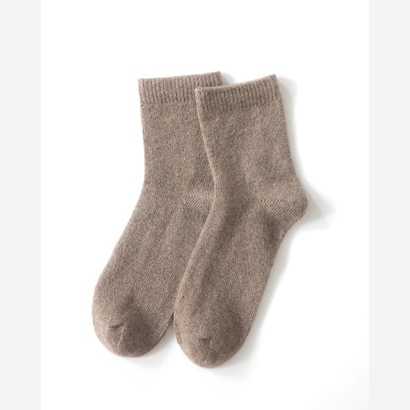 Thick Cashmere Socks – Soft Knit Mid-Calf