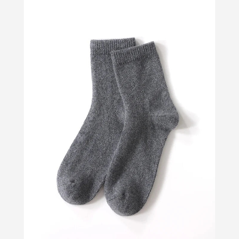 Thick Cashmere Socks – Soft Knit Mid-Calf