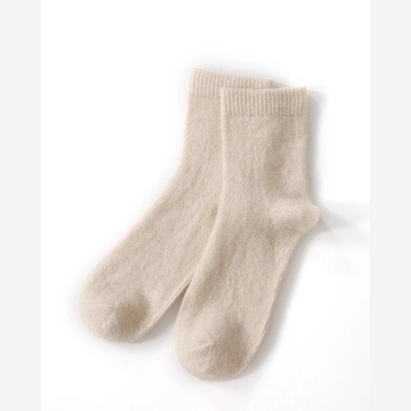 Thick Cashmere Socks – Soft Knit Mid-Calf