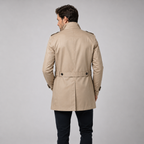 Men's Trench Coat – Double Breasted Belted Tailored Fit