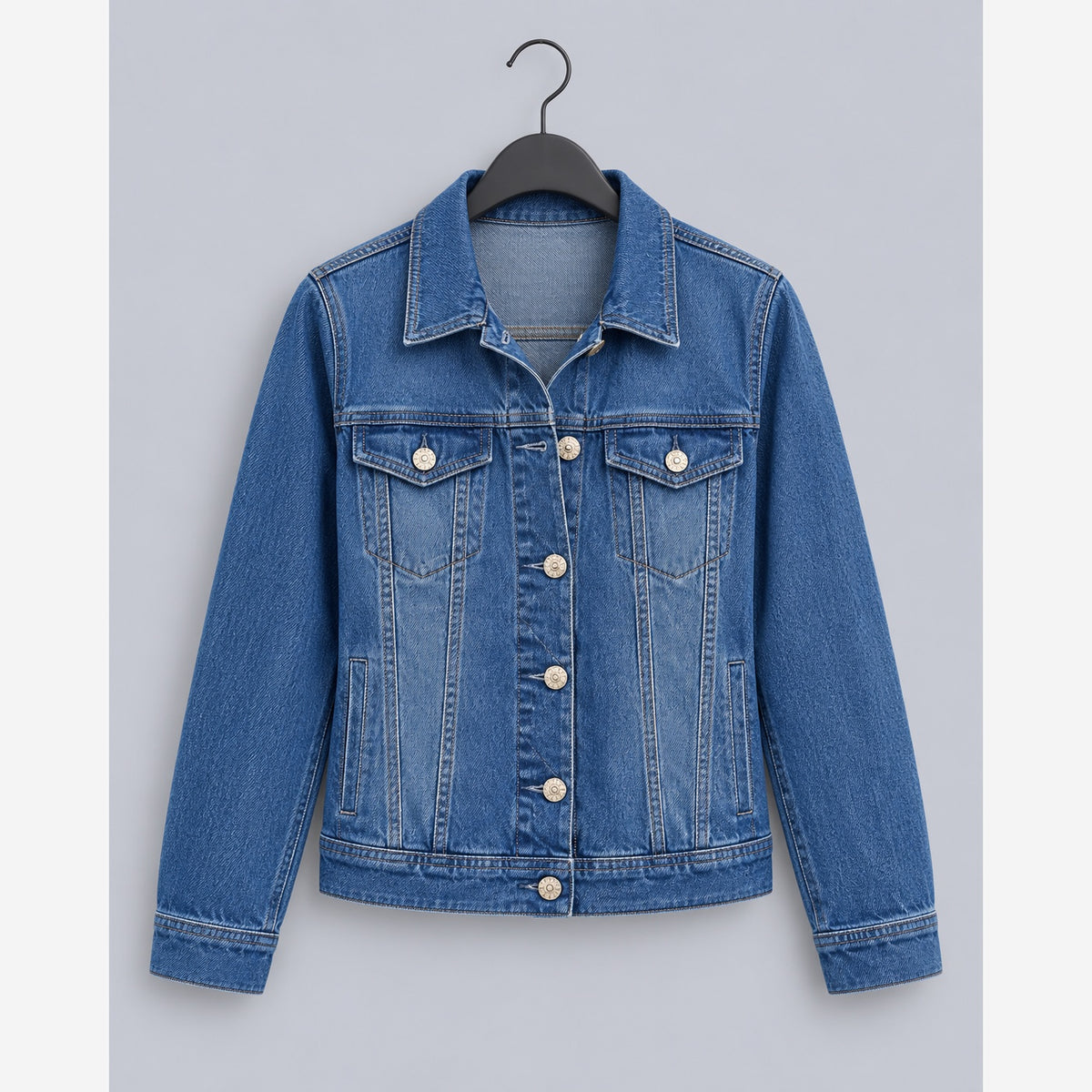 Women's Stretch Denim Jacket – Classic Button Front