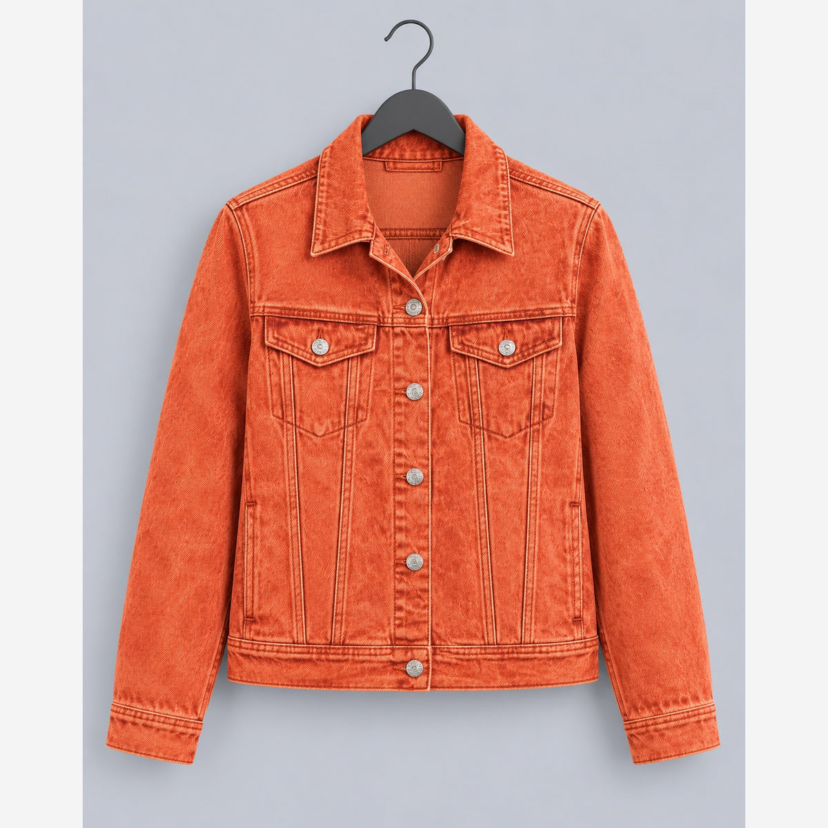 Women's Stretch Denim Jacket – Classic Button Front