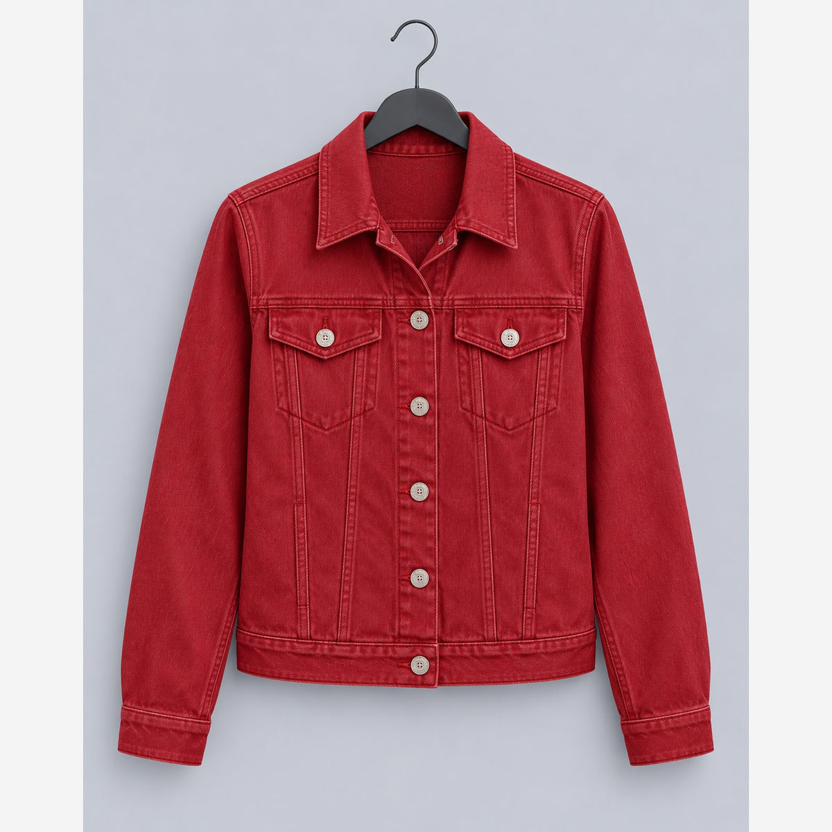 Women's Stretch Denim Jacket – Classic Button Front