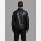 Men's Black Faux Leather Jacket – Zip Front & Pockets
