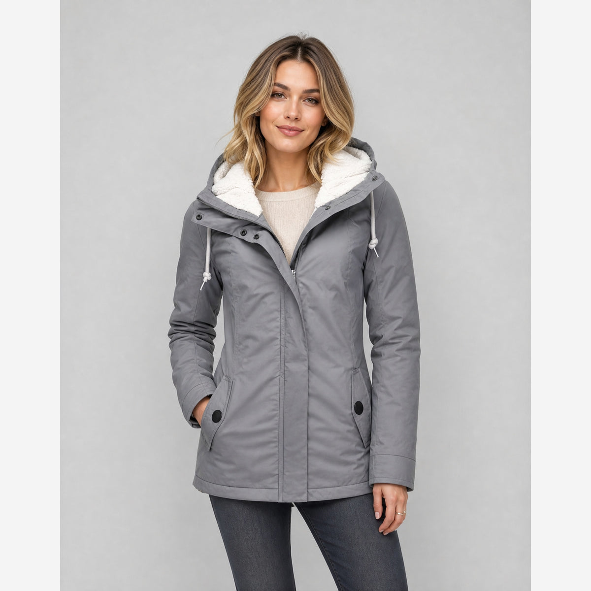 Women's Insulated Winter Jacket – Detachable Hood