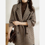 Women's Houndstooth Blazer – Oversized Longline Fit