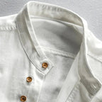 Men's Cotton Shirt – Mandarin Collar Button Front
