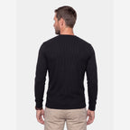 Men's Ribbed Long Sleeve Polo Shirt – Contrast Trim