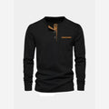 Men's Ribbed Long Sleeve Polo Shirt – Contrast Trim