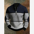 Men's Geometric Quarter Zip Jumper – Ribbed Knit