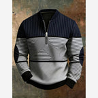 Men's Geometric Quarter Zip Jumper – Ribbed Knit