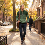 Men's Geometric Quarter Zip Jumper – Ribbed Knit