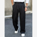 Men's Wide Leg Tailored Trousers – Pleated Relaxed Fit