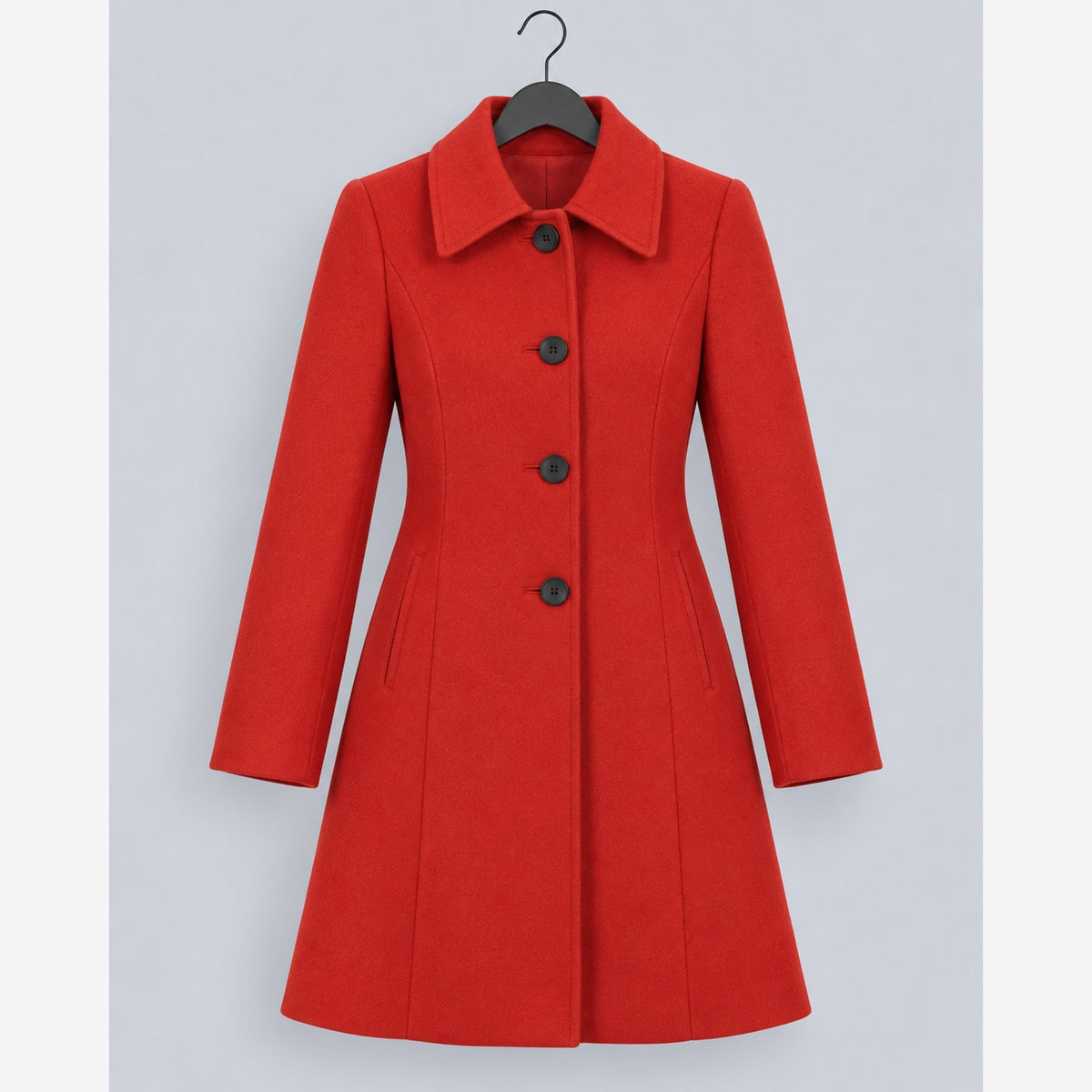 Women's fit and flare coat in Red