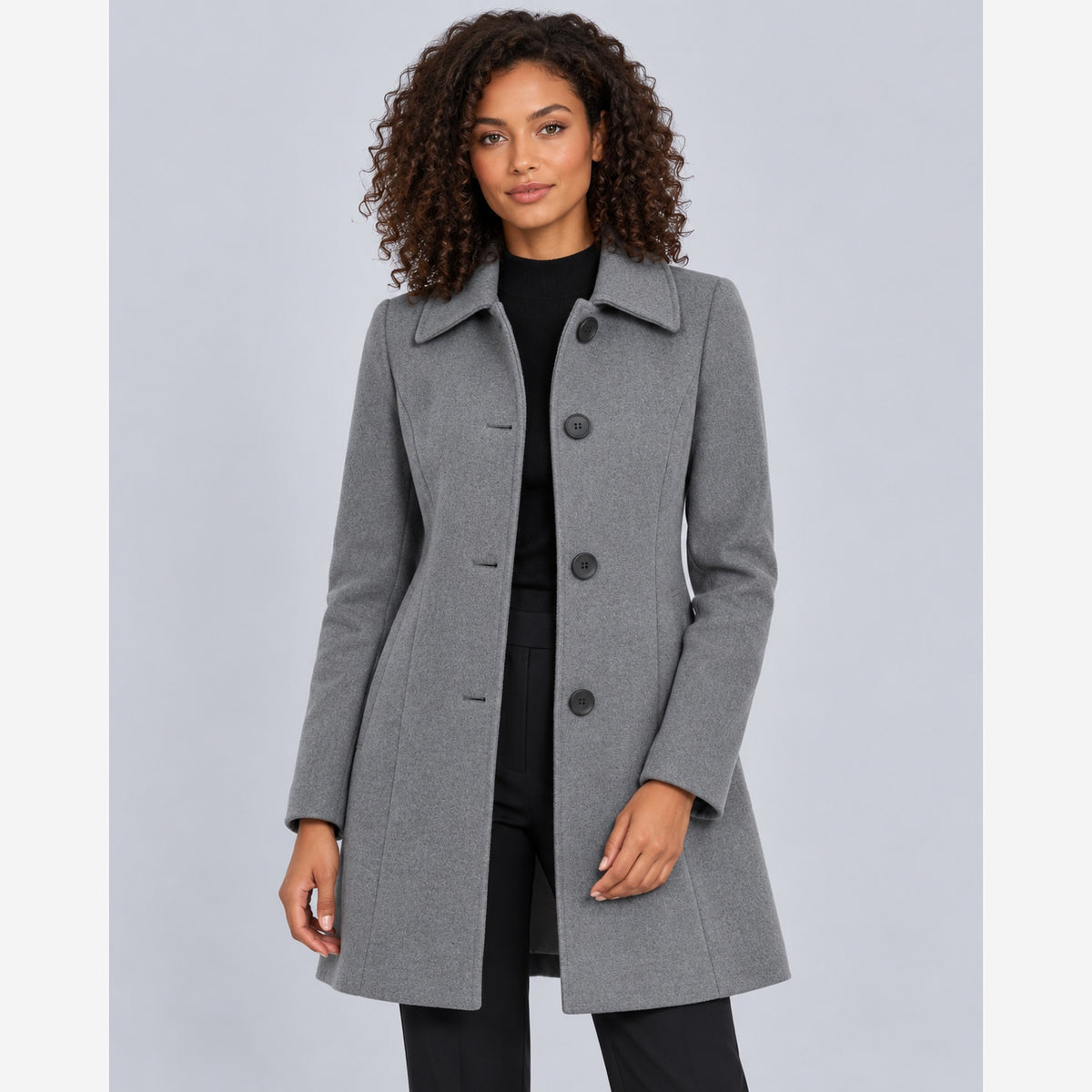 Women's fit and flare coat in Grey